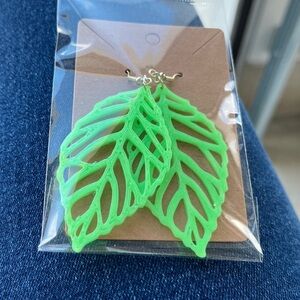 Green Leaf Earrings
